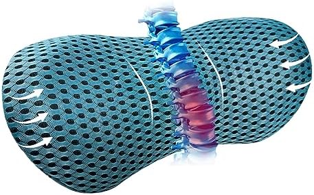  Kasney Lumbar Support Pillow Ergonomic Memory Foam Lumbar Pillow, Relieve Back Pain, CMFY Breathable & Detachable & Washable, Perfect Back Pillow For Office Chairs, Car Seats, Beds (Blue)