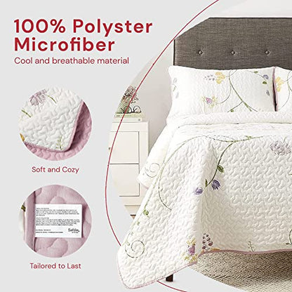  Safdie & Co. 60113.3DQ.15 Serenade Collection Quilt 3PC Set Full/Double Queen, Multicolor