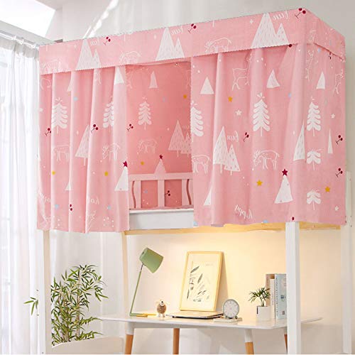  Qubanda Dorm Home Bunk Nets Bed Curtains Cloth Bed Canopy Blackout Students Curtain Shading Nets Breathable Dustproof Single Sleeper