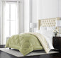  Hotel Collection Goose Down Alternative Reversible Comforter - All Season - Premium Quality Luxury Comforter - Full/Queen - Sage/Ivory