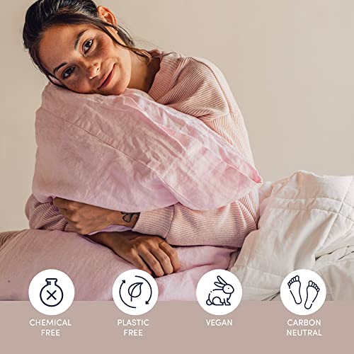  Baloo Linen Pillow Covers Set Of 2, Pure Natural French Linen Pillow Case, Standard, 20x30 Inches, White