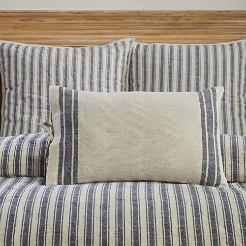  Market Place Blue Grain Sack Stripe Queen Duvet Cover