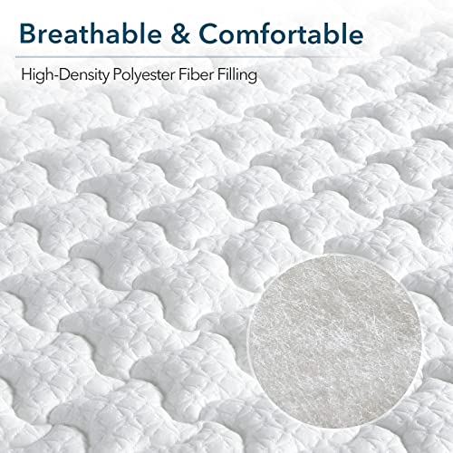 Twin Mattress Topper, Homhougo Medium Firm Memory Foam With Soft Pillow Top, 4-Inch Triple Layer Bed Topper For Pain Relief