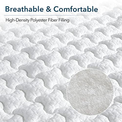  Twin Mattress Topper, Homhougo Medium Firm Memory Foam With Soft Pillow Top, 4-Inch Triple Layer Bed Topper For Pain Relief