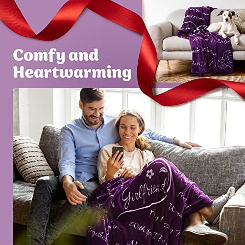  Gifts For Girlfriend, To My Girlfriend Blanket, Romantic Gifts For Her, Girlfriend Gifts, Gifts For Girlfriend, Love Gifts For Her, Gift For Girlfriend, I Love You Throw Blanket 65" × 50" (Purple)