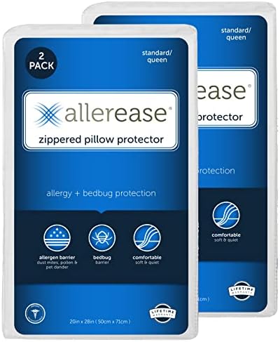  Allergy Pillow Protector, Standard/Queen - 4 Pack