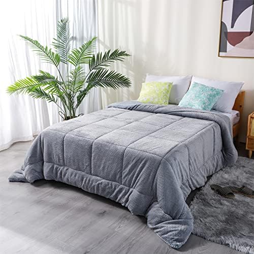  Luxurious Flannel Fleece Comforter With Plush Sherpa Back- Twin Size Bedding Coverlet-Textured Faux Fur Blanket-Machine Washable-Winter Warmth(68X90”, Rose), Twin/Twin XL
