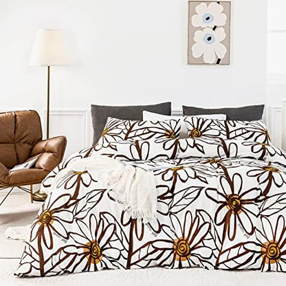  SUSYBAO Gray Botanical Duvet Cover King 100% Cotton Tropical Plant Duvet Cover 3 Pieces Set 1 Banana Leaves Patterned Duvet Cover With Zipper Ties 2 Pillowcases Luxury Soft Grey Leaf Bedding Set