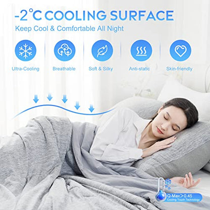  Cooling Comforter King Size,Cooling Blanket With Q-Max > 0.45 Arc-Chill Cooling Fiber, Cool Sleeping Summer Blanket For Night Sweats Hot Sleeper (90" X 108", Grey)