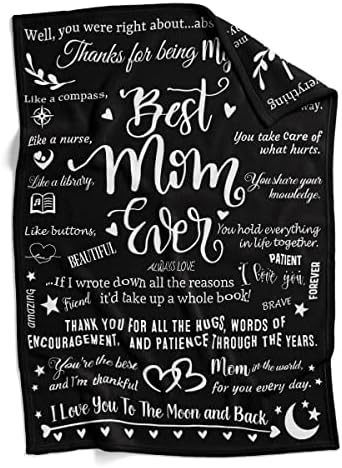  Best Mom Ever Blankets, Mom Blankets From Daughter Son, Letter Warm Soft Throw Blankets For Mom, Mother Blankets For Mom, Mom Gifts For Birthday, Christmas, 50" X 70"
