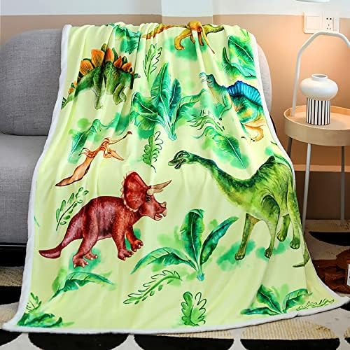  Dinosaur Throw Blanket, Dino Plush Fleece Kids Blanket Soft Cozy Cartoon Blankets With Jurassic Dinosaurs For Boys Gift For Kids Adults (Dinosaur 1, 50" X 60")