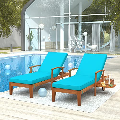 GENERIC Set Of 2 Solid Wood Reclining Daybed Blue Modern Contemporary Includes Hardware