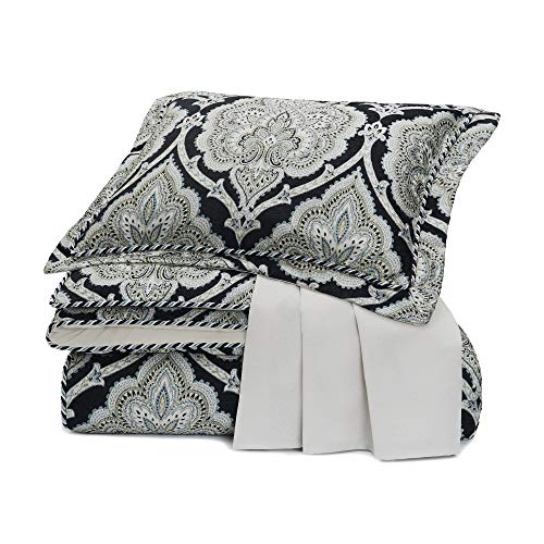  Croscill Dianella Queen Comforter Set, Black