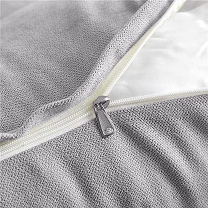  Peachwell Triangular Reading Bed Rest Pillow Large Bolster Cushion Headboard Backrest Wedge Pillow With Removable Cover And Two Large Side Pockets (Chalk Grey, Twin: 39 X 8 X 20 Inches)