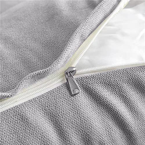 Peachwell Triangular Reading Bed Rest Pillow Large Bolster Cushion Headboard Backrest Wedge Pillow With Removable Cover And Two Large Side Pockets (Chalk Grey, Twin: 39 X 8 X 20 Inches)