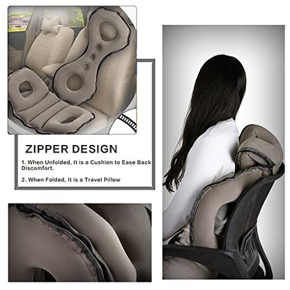 Kimiandy Inflatable Travel Pillow,Inflatable Neck Air Pillow For Sleeping To Avoid Neck And Shoulder Pain,Used For Airplanes/Cars/Buses/Trains/Office Napping (Dark Grey)