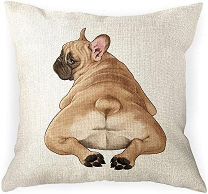  WIRESTER Sofa Pillow Case, Decorative Throw Pillow Cushion Cover For Home Office 18 X 18 Inch, Cute Grey Toy Poodle