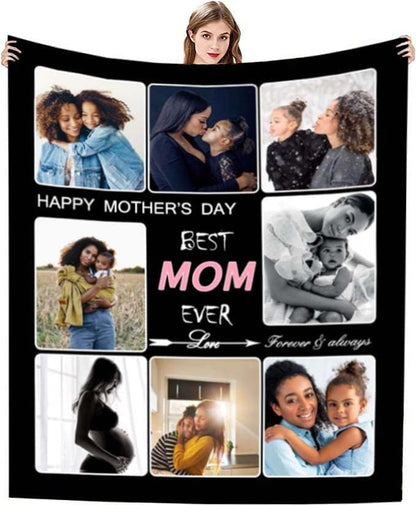  Gifts For Mom From Son, Love Letter Personalized Flannel Throw Blanket Birthday Christmas Thanksgiving Gifts Fits Couch Sofa Bedroom 50"x60"