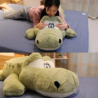  Hofun4U Crocodile Plush Pillow, Alligator Stuffed Animal, Giant Crocodile Plush Body Pillow Home Decor Xmas Valentine’s Birthday Gift For Boys Girls Adults Kids (Shade Green,67 Inch)