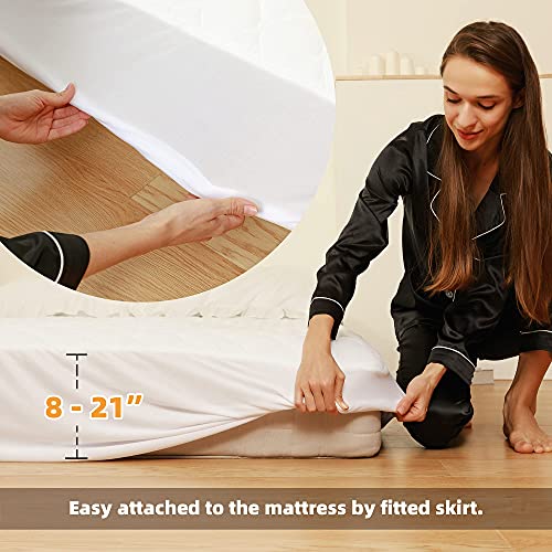  Heated Mattress Pad King Size Adjustable Zone Heating With 8 Heat Settings Controller Quilted Electric Mattress Pad Fit Up To 21 Inch