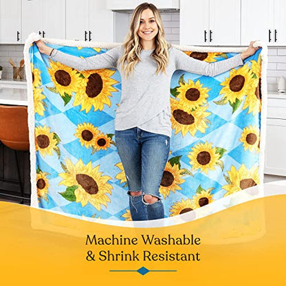  Unflower Blanket - 50x60 Inch Lightweight And Luxuriously Ultra Soft Bright And Cheerful Sunflower Throw Blanket - Beautiful Sunflower Decor For Bedroom Or Living Room