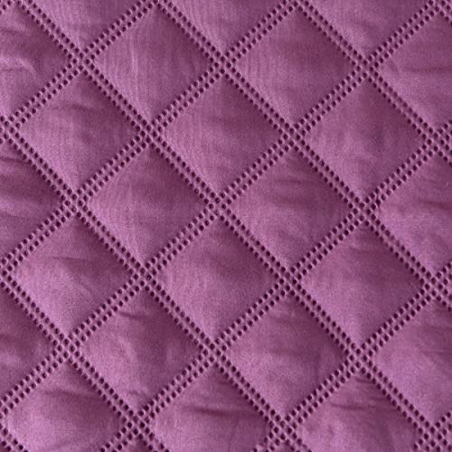  Jejeloiu Purple Quilted Mattress Pad, 100% Waterproof Breathable Twin Bedding Fitted Sheet Mattress Protector 14" Deep Pocket Cotton Snow Down Alternative Filling Mattress Cover (Twin,Purple)