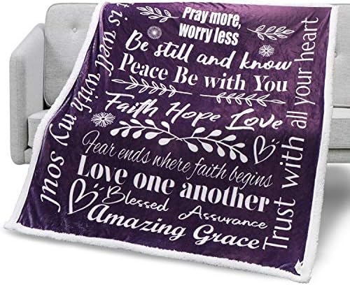  Christian Throw Blanket Religious Gifts With Faith Hope Love Messages For Christian Gifts For Women | Inspirational Fluffy Blankets | Snuggly Soft And Cozy Blanket Christian Decor | 50" X 60" Teal