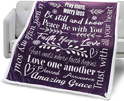  Christian Throw Blanket Religious Gifts With Faith Hope Love Messages For Christian Gifts For Women | Inspirational Fluffy Blankets | Snuggly Soft And Cozy Blanket Christian Decor | 50" X 60" Teal