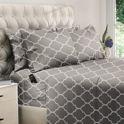  Deep Pocket Queen Sheets - 6 PCS Set - Up To 15 Inches - 2500 Supreme Collection - Superior Softness - Hotel Luxury Sheets & Pillowcases Set - Wrinkle And Fade Resistant (Queen, Gray)