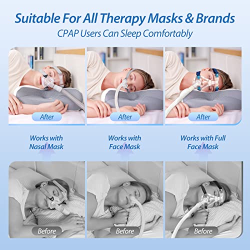 HOMCA CPAP Pillow, Memory Foam CPAP Pillow For Side Sleepers, Sleep Apnea Pillow For All CPAP Masks Users To Reduce Air Leaks & Masks Pressure, Cervical CPAP Pillow For Neck Pain Relief