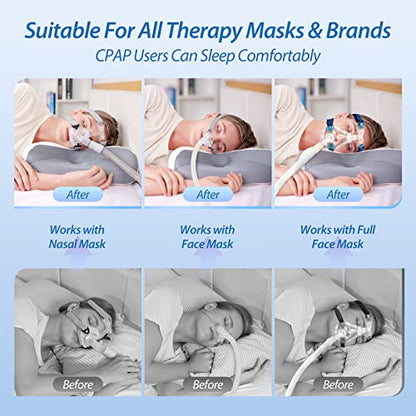  HOMCA CPAP Pillow, Memory Foam CPAP Pillow For Side Sleepers, Sleep Apnea Pillow For All CPAP Masks Users To Reduce Air Leaks & Masks Pressure, Cervical CPAP Pillow For Neck Pain Relief