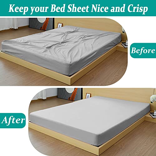  Tuyeabc Bed Sheet Holder Straps, Adjustable Elastic Bedsheet Fasteners, Mattress Corner Sheet Clips Stays Keepers, Fitted Sheet Straps, Upgraded Non-Slip Stability Triangle Buckle, Easy To Install