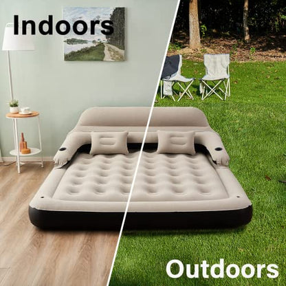  King Size Air Sofa Bed Blow Up Mattress,Inflatable Bed With Pillows And Backrest