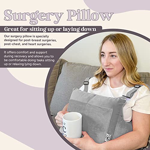  Mastectomy Pillow - Post Mastectomy Pillow For Post Breast Surgeries & Heart Surgeries - Breast Reduction Recovery Supplies - Breast Augmentation Must Haves - Post Surgery Gifts For Women