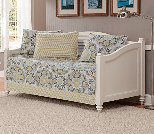  Ollection 5pc Day Bed Quilted Coverlet Daybed Set New (Sophia Turquoise)