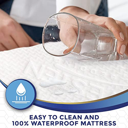  100% Waterproof Queen Mattress Protector Premium Bamboo - Ultra Soft, Hypoallergenic Mattress Cover, Comfort Noiseless & Breathable, Fitted Protector Sheet- Machine Washable, White