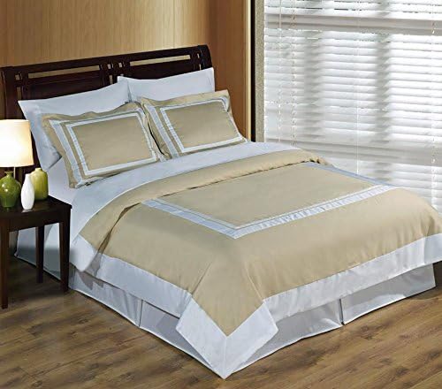  Uxury & Stylish Hotel Duvet Cover Set,100% Egyptian Cotton Elegant & Ultra Soft Duvet Set, 2 Piece Twin/Twin Extra Long Size Duvet Cover Set, White And Chocolate