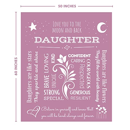  FILO ESTILO Daughter Gifts From Dad, Mom, Daughter Throw Blanket Bedroom Décor For Girls, Birthday Gifts For Daughter, Unique Presents For Daughters 60x50 Inches (Pink)