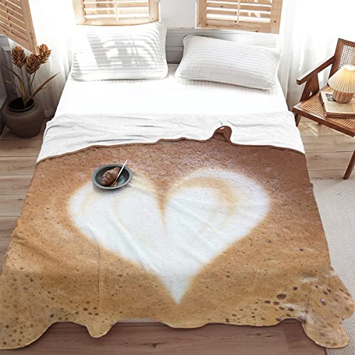  Coffee Blanket Fleece Lightweight Throws Gift For Birthday Christmas Soft Flannel Blankets For All Season Bed Sofa King-90"x120"