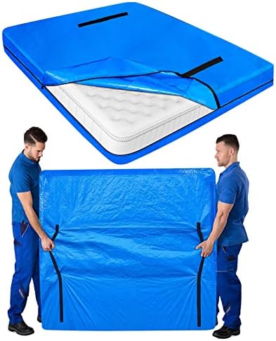  Mattress Bags For Moving And Storage King Size With Handles Reusable Waterproof Extra Thick Moving Mattress Cover With Strong Zipper, Heavy Duty, Tearproof Mattress Bags By AQIRUK