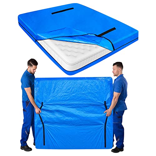  Mattress Bags For Moving And Storage King Size With Handles Reusable Waterproof Extra Thick Moving Mattress Cover With Strong Zipper, Heavy Duty, Tearproof Mattress Bags By AQIRUK