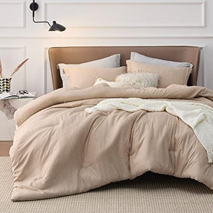  Bedsure Queen Comforter Set - Grey Comforter Queen Size, Soft Bedding For All Season, 3 Pieces Cationic Dyeing Bedding Set With 1 Comforter And 2 Pillow Shams