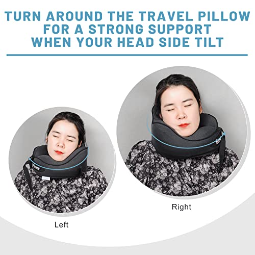  Anzhixiu Travel Pillow Heighten Humps Neck Pillow For 360 Degree Support .Release Your Neck Pain During Travel, Office And Home- Ergonomics Curve Neck Support Pillow, Black Color