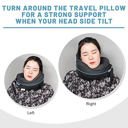  Anzhixiu Travel Pillow Heighten Humps Neck Pillow For 360 Degree Support .Release Your Neck Pain During Travel, Office And Home- Ergonomics Curve Neck Support Pillow, Black Color