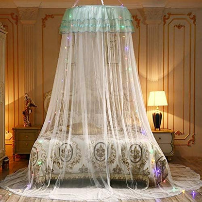  Yunlife Dome Bed Canopy With LED Star Lights,Hanging Bed Curtains For Princess Girls Room 70 X 260cm / 27.5 X 102 Inch