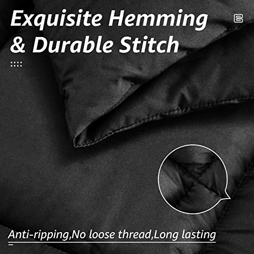  All Season Queen Size Bed Comforter - Cooling Down Alternative Quilted Duvet Insert With Corner Tabs - Winter Warm - Machine Washable - Dark Grey