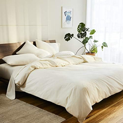 Luxe California King Sheets Set + Duvet Cover, Windowpane - 7 Piece Set (1 Duvet Cover, 1 Fitted Sheet, 1 Flat Sheet + 4 Pillowcases)