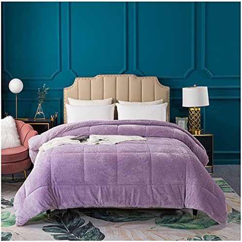  Luxury Plush Sherpa Comforter, Ultra Soft Cozy Reversible Fleece - Goose Down Alternative Fill, Machine Washable Bedding, Excalibur Grey, Twin/Twin XL Size