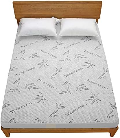  Premium Bamboo 100% Waterproof Protector-Vinyl Free-Fitted Mattress Cover Breathable Cool Flow Technology, 16" Deep Pocket, California King, Grey