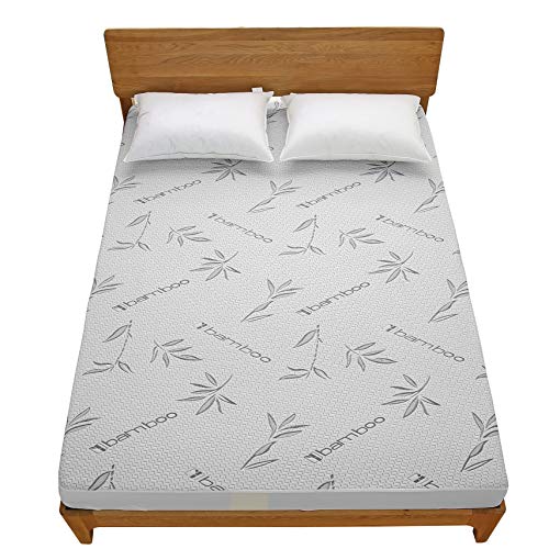  Premium Bamboo 100% Waterproof Protector-Vinyl Free-Fitted Mattress Cover Breathable Cool Flow Technology, 16" Deep Pocket, California King, Grey